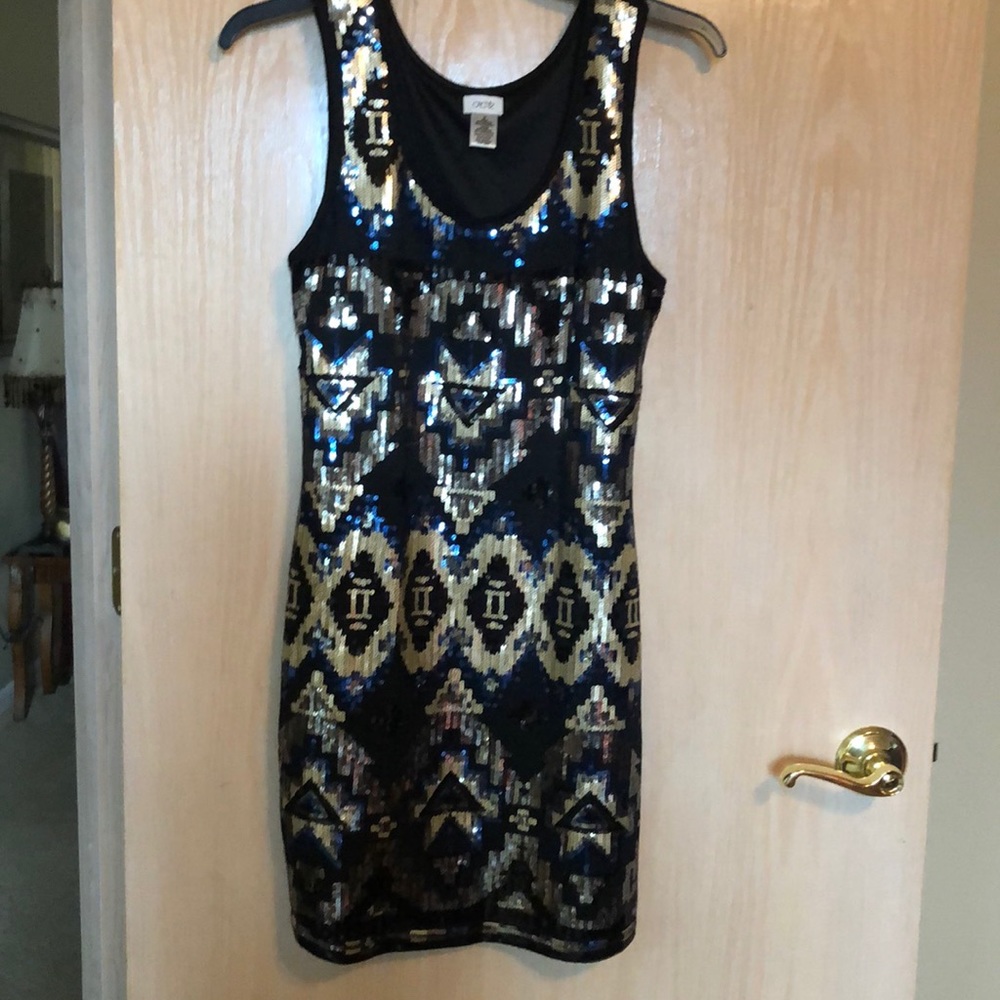 Cache full sequin mini dress
